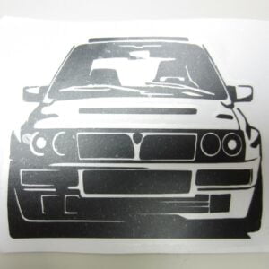 Adesivo in vinile Lancia Front silhouette Integral EVO lucido Nero