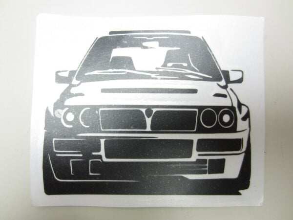 Vinyl Aufkleber Lancia Front silhouette Integral EVO glänzend Schwarz