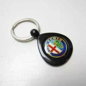 Portachiavi in metallo nero logo Alfa Romeo