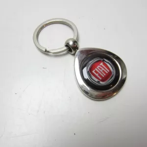 Portachiavi cromato con logo rosso Fiat