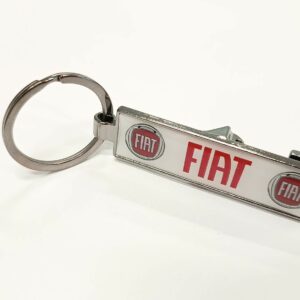 Sleutelhanger flessenopener metaal Fiat