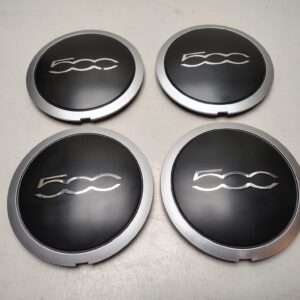 Jeu de 4 cache-moyeux Fiat 500 jante argentée