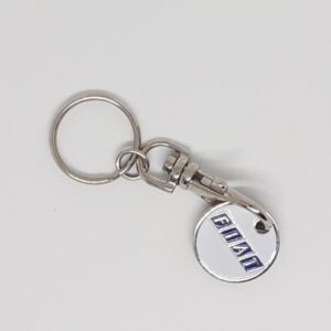 Porte-clés FIAT Vintage : médaille ronde représentant une voiture