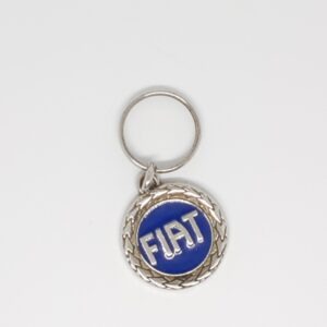Sleutelhanger FIAT Vintage rond krans metaal blauw
