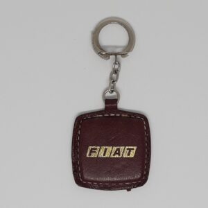 Sleutelhanger FIAT Vintage vierkant bruin leer