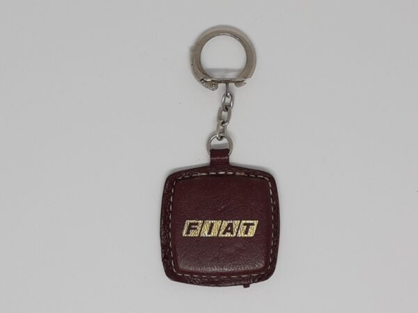 Sleutelhanger FIAT Vintage vierkant bruin leer