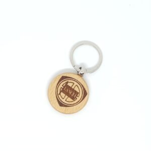 Portachiavi in legno con logo Lancia inciso '90