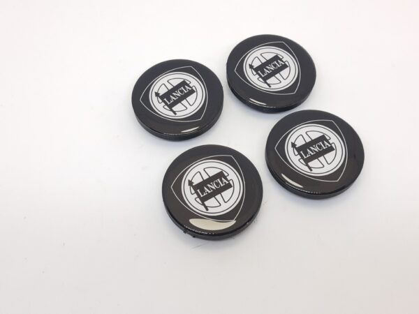 Coprimozzo bordo spesso nero logo Lancia Delta Integrale (set 4 pezzi) - immagine 9