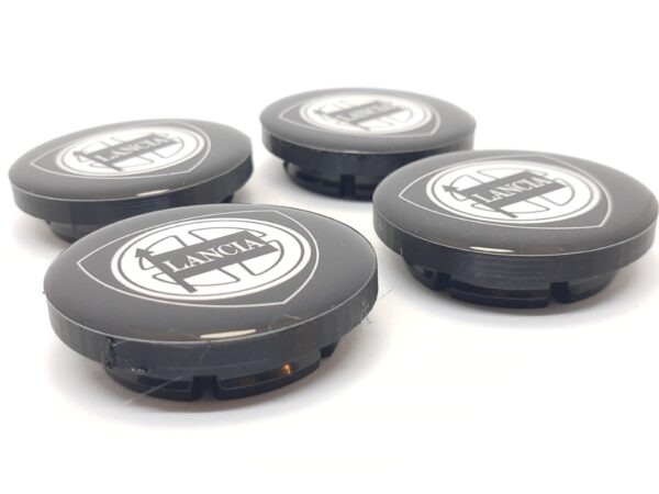 Coprimozzo bordo spesso nero logo Lancia Delta Integrale (set 4 pezzi) - immagine 10