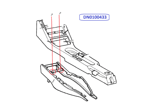 Bout middenconsole montage Lancia Delta Integrale (set 2 st)