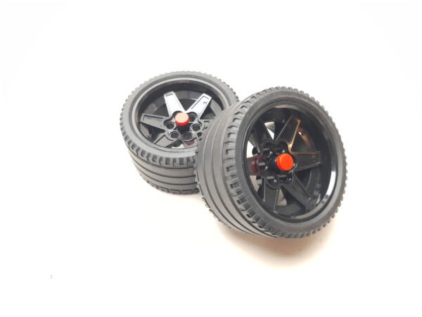 MOC brick wheel and tire 36x69 black set 2 pcs.