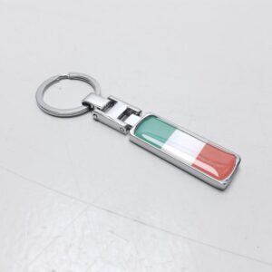 Porte-clés drapeau italien double face en métal