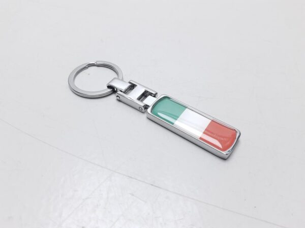 Sleutelhanger Italiaanse vlag dubbelzijdig metaal
