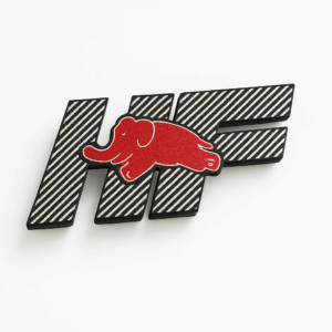 Badge de calandre HF alternative Delta Integrale argenté rayé